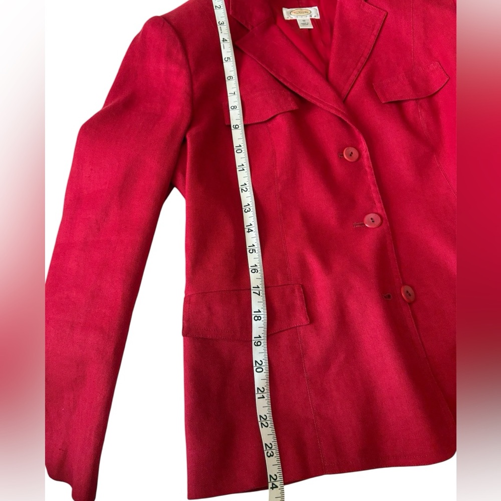Talbots Red Linen Blazer - Picture 14 of 16
